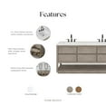 thumbnail image 4 of Water Creation Oakman 72" Double Sink Wood Bath Vanity with Mirrors in Gray Oak, 4 of 10