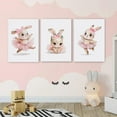thumbnail image 2 of 3PCS Cute Ballet Bunny Dancing Rabbit Poster and Prints Pink Little Baby Girls Nursery Canvas Wall Art Bedroom Decoration Kids Room Wall Painting Picturech, 2 of 6