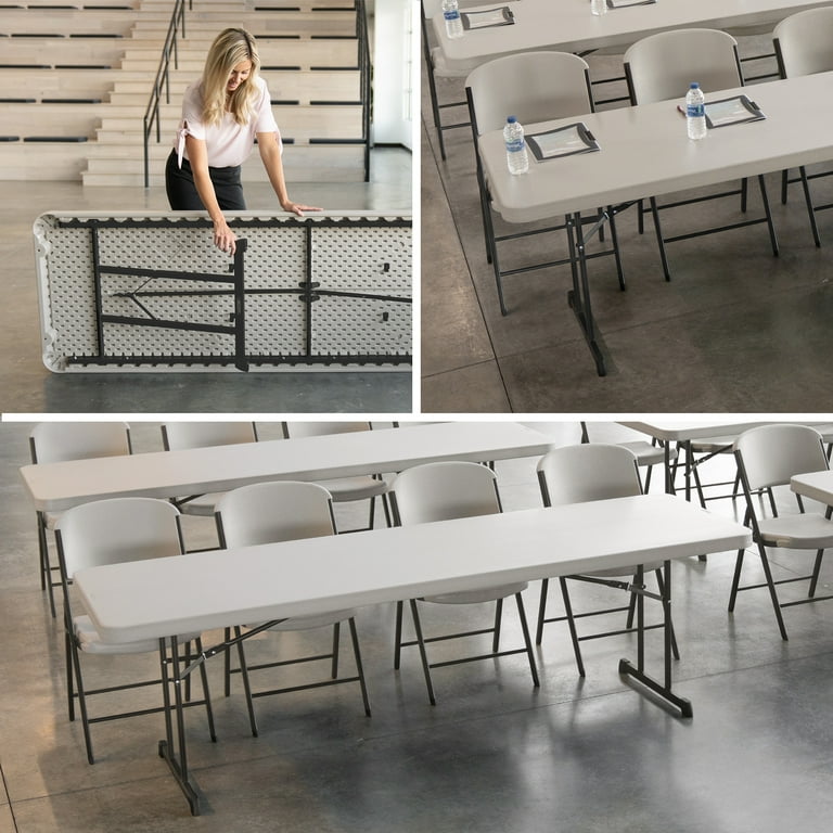 Free Shipping! Lifetime 8-Foot Folding Table, Almond, Professional