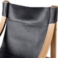 thumbnail image 3 of Lima Black Top Grain Leather and Solid Wood Sling Chair, 3 of 3