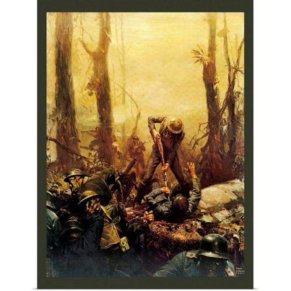 Great BIG Canvas | "June 1918 American soldiers in the Battle of Belleau Wood during World War I" Art Print - 18x24