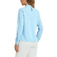 thumbnail image 3 of INSPIRE CHIC Fall Winter Stand Collar Chiffon Blouse for Women's Long Sleeve Business Casual Work Shirt S Light Blue, 3 of 6