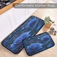 thumbnail image 5 of 2-Piece Kitchen Rugs Set Non-Slip Mats Carpet Floor for Kitchen, Bathroom (19.7"x27.6" & 19.7"x47.2") Blue Rose Pattern, 5 of 7