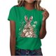 thumbnail image 1 of Mujeres de Manga Corta Tops Casual Nuevo Cuello Redondo Pascua, Ligera Camiseta de Poliéster Spandex, 1 of 4