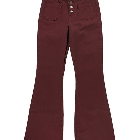 RE generation Womens Frayed Hem Flared Jeans, Red, Juniors, 7