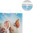 thumbnail image 5 of FREEAMG Cute Little White Pig Shower Curtain Waterproof Fabric with 12 Hooks Bathroom Decorative Bath Curtain Set Polyester Fabric Machine Washable 60 x 72 Inch, 5 of 6