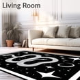 thumbnail image 2 of ODIKA 6'x9' Machine Washable Non-Slip Area Rug, Modern Rock Snake with Spot Boa and Lunar Embellishments High Traffic Rug, Black, 91015, 2 of 7