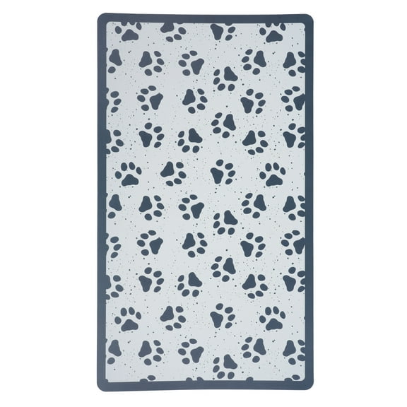 Vibrant Life Paw Print Vinyl Dog Food Placemat