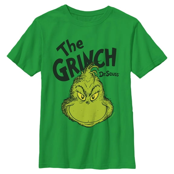 Boys The Grinch Green Portrait T Shirt