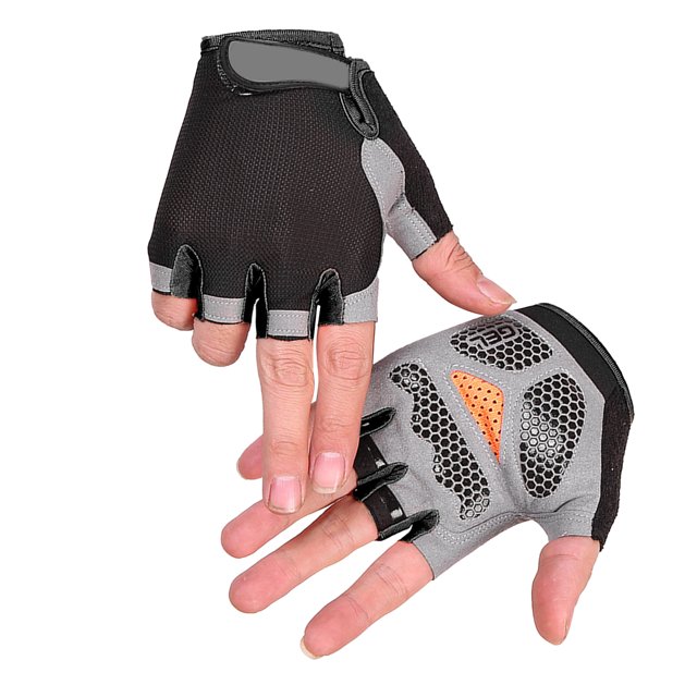 BOROCO Guantes De Levantamiento De Pesas, 1 Par De Guantes Antideslizantes para Ciclismo, Fitness, Medio Dedo, Guantes para Deportes Al Aire Libre para Hombres Y Mujeres(M-Negro)