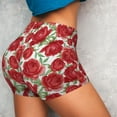 thumbnail image 4 of Haiem Rose Flowers No Front Seam Biker Shorts for Women Yoga Workout Gym Bike Shorts with Tummy Control Moisture-Wicking-X-Large, 4 of 9