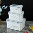 Hwuxmo Fruit Vegetable Storage Containers For Fridge Draining Fresh