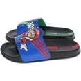 thumbnail image 2 of Super Mario Boys Sport Slide Sandal, Mario & Luigi Mismatch Sandals, Black/Blue, Size 3/4, 2 of 6