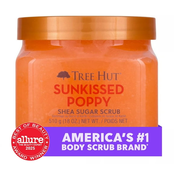 Tree Hut Sunkissed Poppy Shea Butter Sugar Body Scrub, 18 oz