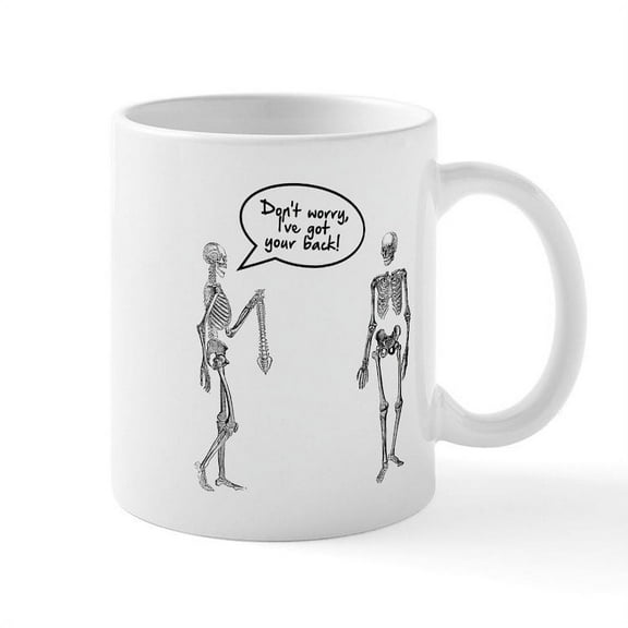 CafePress - Skeletons I've Got Your Back Mug - 11 oz Ceramic Mug - Novelty Coffee Tea Cup
