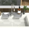 thumbnail image 1 of Noothes Drain Rack，Dish Rack Silicone Faucet Guard Mat Faucet Water Catcher Mat Silicone Mat Tray Drying Mat Dish Sponge Holder Home Kitchen Accessory Gadgets Organize, 1 of 6