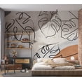 thumbnail image 5 of Botanical Wallpaper Wall Mural - Minimalistic Monstera Leaves, 5 of 5