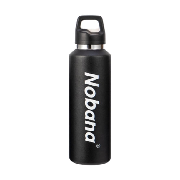 Botella de agua con aislamiento de ml, botella deportiva portátil de apertura rápida para agua caliente o fría Negro