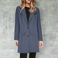thumbnail image 2 of Fall Clearance Hfyihgf Women's Single Breasted Trench Coat Elegant Long Sleeve Notch Lapel Mid Long Suit Peacoats Winter Business Overcoat(Z1-Navy,L), 2 of 6