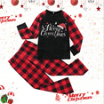 thumbnail image 5 of Matching Christmas Family Pajamas Sets, Xmas Elk Reindeer Print Family Christmas Pjs Matching Sets Loungewear Outfits Christmas PJ's Letter Print Top and Plaid Pants, 5 of 5