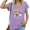 Purple, variant on Women's Reading Is A Privilege V-Neck Short Sleeve T-Shirt Book Lover Floral Graphic Tee S-5XL Purple
