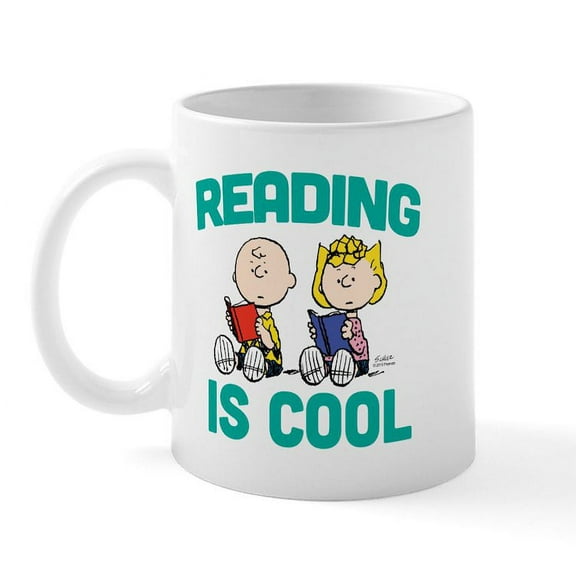 CafePress - Charlie & Sally Brown Reading Is Cool Mug - 11 oz Ceramic Mug - Novelty Coffee Tea Cup