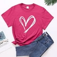 thumbnail image 1 of Meichang T-Shirts Joyeuse Saint-Valentin Femmes Mignon Imprimé Cœur T-Shirts Manches Courtes Col Rond Décontracté T-Shirts Joyeuse Saint-Valentin, 1 of 3