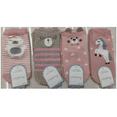 thumbnail image 3 of Women's Pink Animal Print Cotton Blend Ankle Socks 4-Pack, 3 of 4