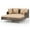 Beige, variant on Costway Outdoor Patio Daybed PE Rattan Sunbed with Sponged-Filled Pillows and Cushions Brown