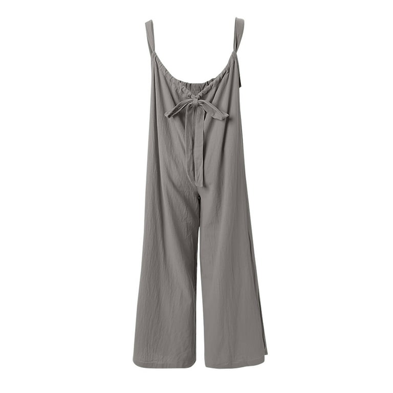 Womens Summer Linen Linen Jumpsuit Womens With Folded Collar And