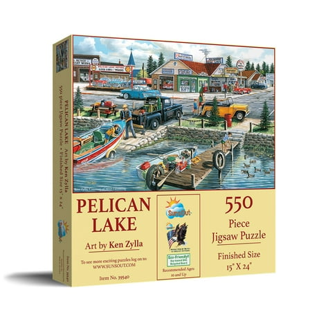 SUNSOUT INC - Pelican Lake - 550 pc Jigsaw Puzzle by Artist: Ken Zylla - Finished Size 15" x 24" - MPN# 39540