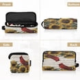 thumbnail image 4 of Hair Tools Travel Bag Heat-Resistant Curling Iron Organizer Bag with Detachable Heatproof Mat Travel Storage Case Red Bird Sitting on Sunflower, 4 of 8