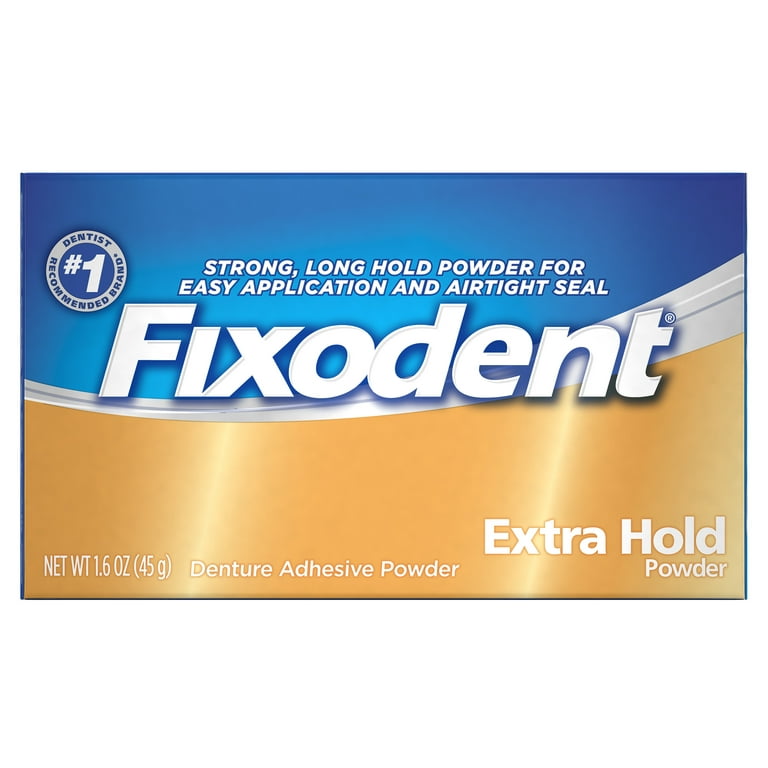 FIXODENT DENTAL ADHESIVE POWDER EXTRA HOLD 4-6-1.6 OUNCE – Medcare