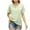 Green, variant on Women's Summer Casual Short Sleeve V Neck Button Deco Tunic Trendy Cute Plain Textured Loose Dressy Tops Blouse Pink S