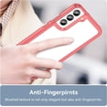 thumbnail image 3 of Case for Samsung Galaxy S23 Phone Case Slim Dropproof [Defend from Drop/Scratch/Slip/Fingerprint] Clear Acrylic Hard Back Soft TPU Bumper Hybrid Phone Cover for Samsung Galaxy S23-Red, 3 of 8