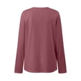 thumbnail image 4 of KBZDBZC Womens T Shirts Womens Long Sleeve Tops Twist Front Tunic Tops To Wear With Leggings Women T Shirt Women Shirts (Purple,XXL), 4 of 5