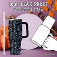 thumbnail image 5 of Halloween Gifts for Women Men, Black Spooky Tumbler 40 Oz With Handle and Straw, Neon Halloween Item Stainless Steel Vacuum Insulated Cup, Funny Halloween Decorations Gifts, 5 of 5