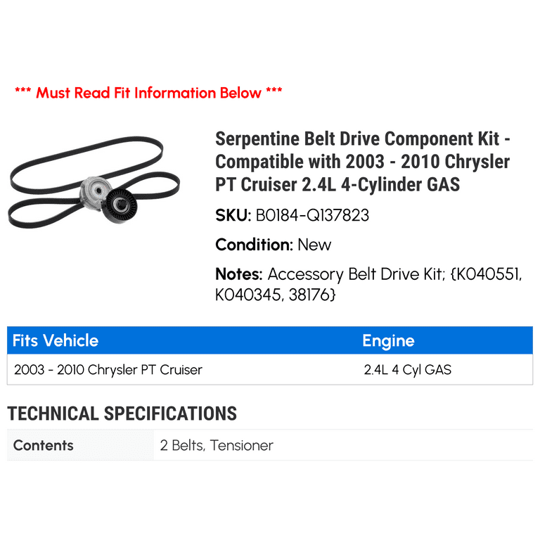 Discount Pt Cruiser Serpentine Belt Store ACDelco 4K345 Serpentine Belt 2008 Chrysler PT Cruiser - Foto 3
