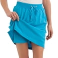 thumbnail image 3 of Falda pantalón de punto de algodón con cordón y cintura elástica para mujer de Collections Etc - Ropa informal de verano, turquesa, talla mediana, 3 of 4