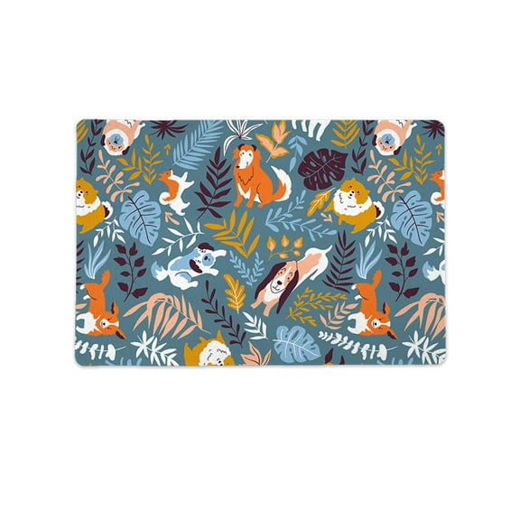 Dogs With Leaves Mat Rectangle  -Image by Shutterstock,