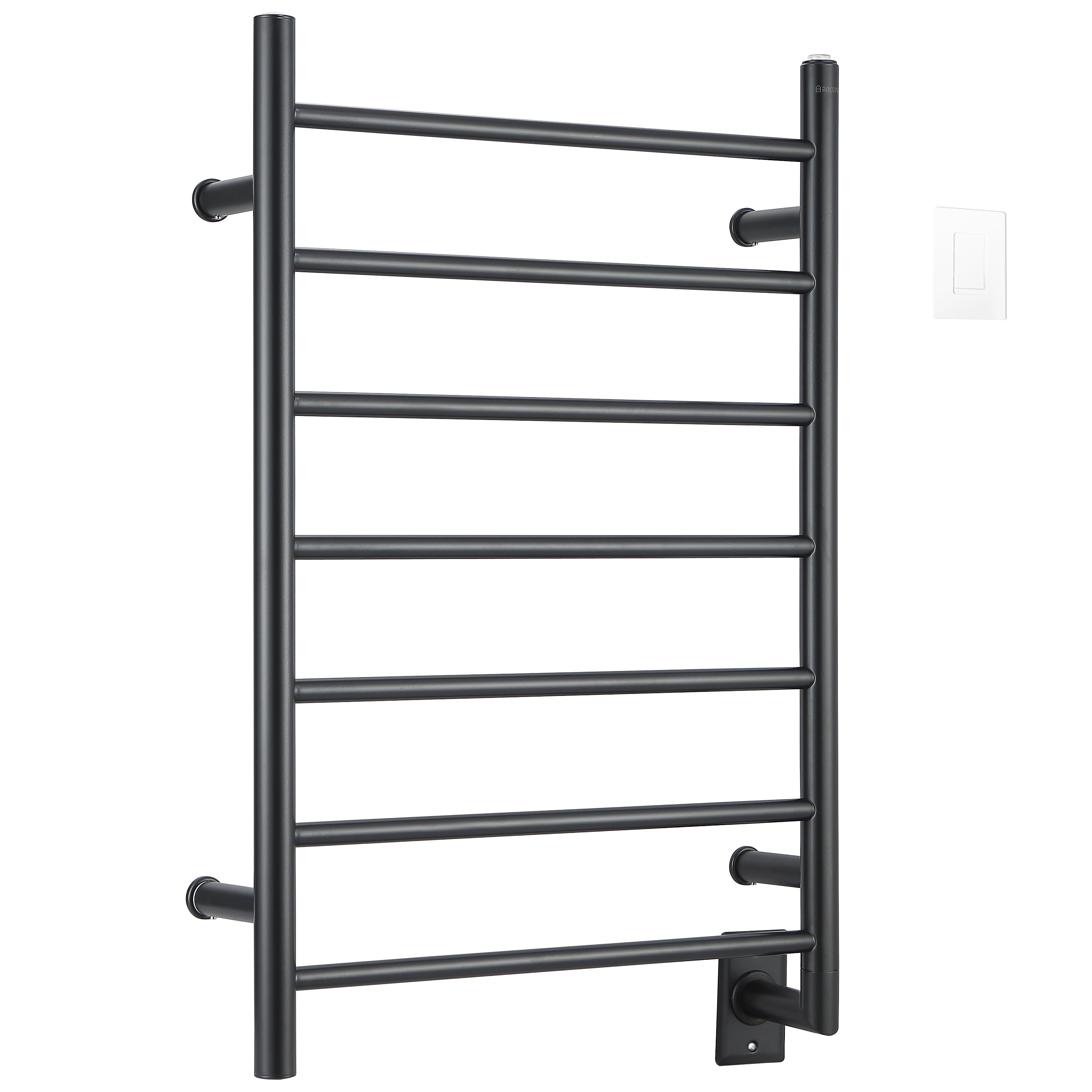Ancona Comfort 7Bar Hardwired Towel Warmer in Matte Black with Wifi