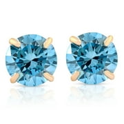 POMPEII3 Pompeii 1/2ct Blue Lab Grown Diamond Studs 14K Yellow Gold Earrings (Blue,SI(1)-SI(2))