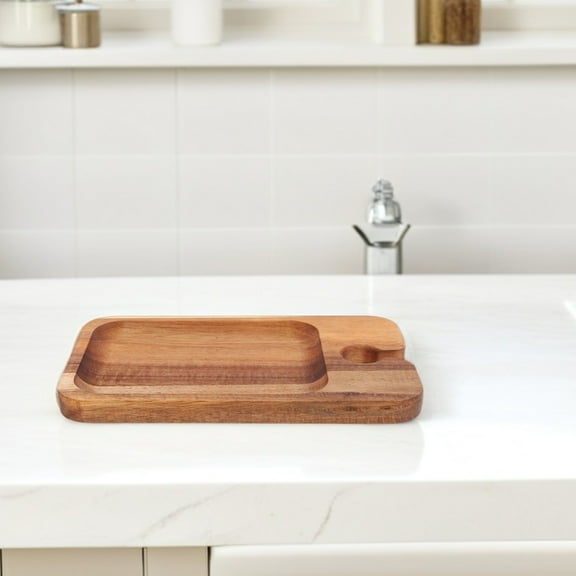 WORGEOUS Wine Appetizer Plates Wood Appetizer Plates with Wine Glass Holder Mini Charcuterie Boards for Party Cheese Board Picnic Birthday