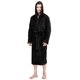 thumbnail image 1 of Bata con capucha de felpa negra NY Threads talla grande/extragrande, 1 of 6