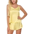 thumbnail image 3 of Conjunto de ropa de dormir para mujer Encantador chaleco con cuello en V, pantalones cortos, camisón, amarillo, XL Guardurnaity XX000231-29, 3 of 7