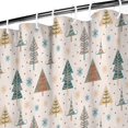 thumbnail image 3 of Beige Christmas Tree Pattern Shower Curtain 36"x72" ,Bathroom Decorative Shower Curtains Set with 12 Hooks,Modern Waterproof Washable Shower Curtain, 3 of 6