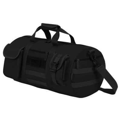 Black Medium with FREE Paracord Survival Tool Heavyweight Canvas Duffel Bag 