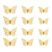 Gold Butterfly Wall Stickers - 3D Metallic Decor for Parties, Celebrations, Weddings, and Home Accent, Removable & Reusable Adhesive for Versatile Indoor & Event Use