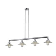 thumbnail image 3 of Innovations Lighting 214-S Halophane Halophane 4 Light 53" Wide Linear Chandelier - Chrome, 3 of 7