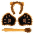 thumbnail image 1 of Kit de disfraz de león adorable Frcolor para Halloween: incluye guantes, orejas, diadema y cola con forma de pata de león para niños y adultos (marrón), 1 of 7